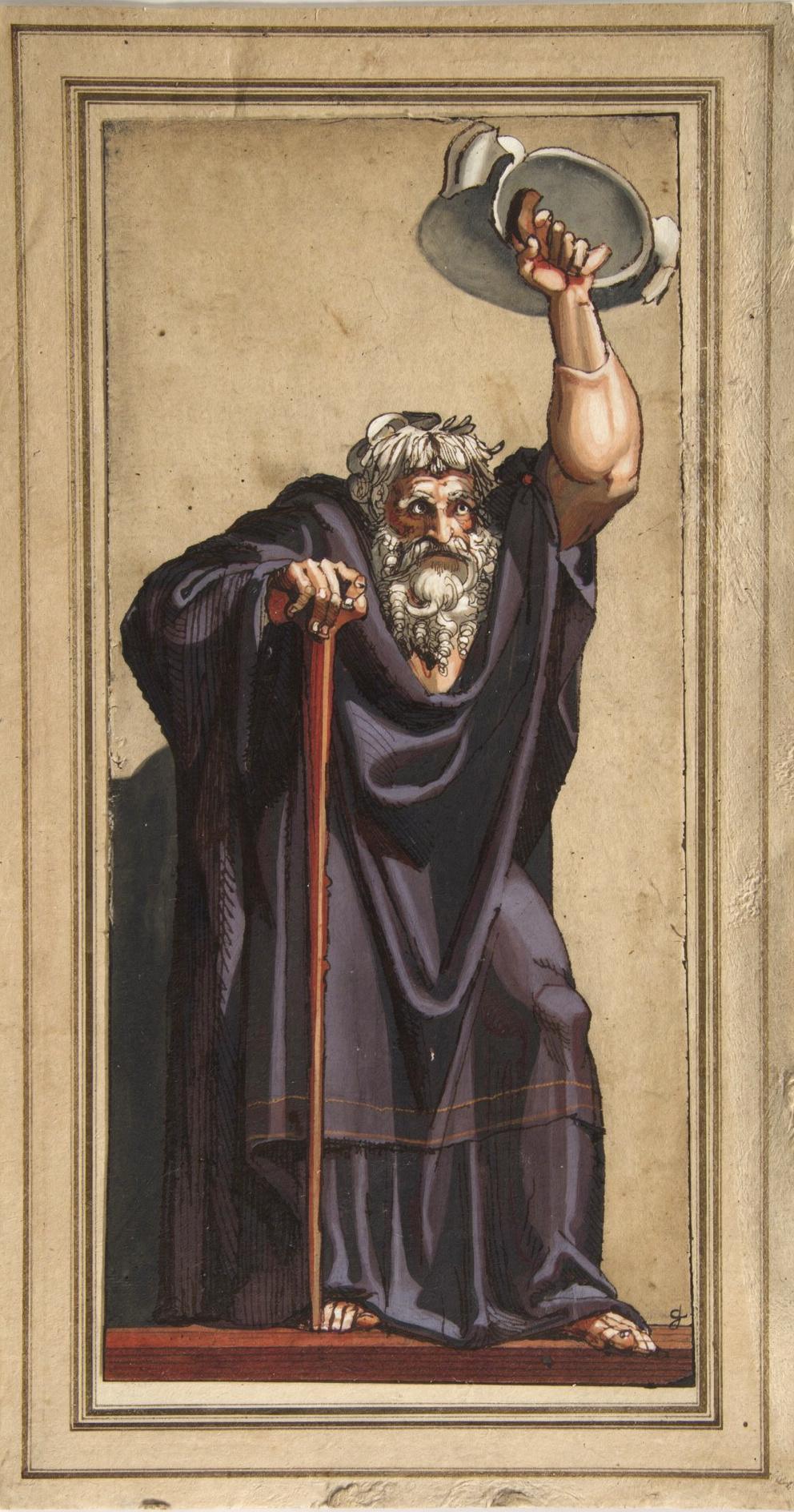 Study for the Prophet Jeremiah by Artist: Henry Fuseli — archival fine-art print from Fable