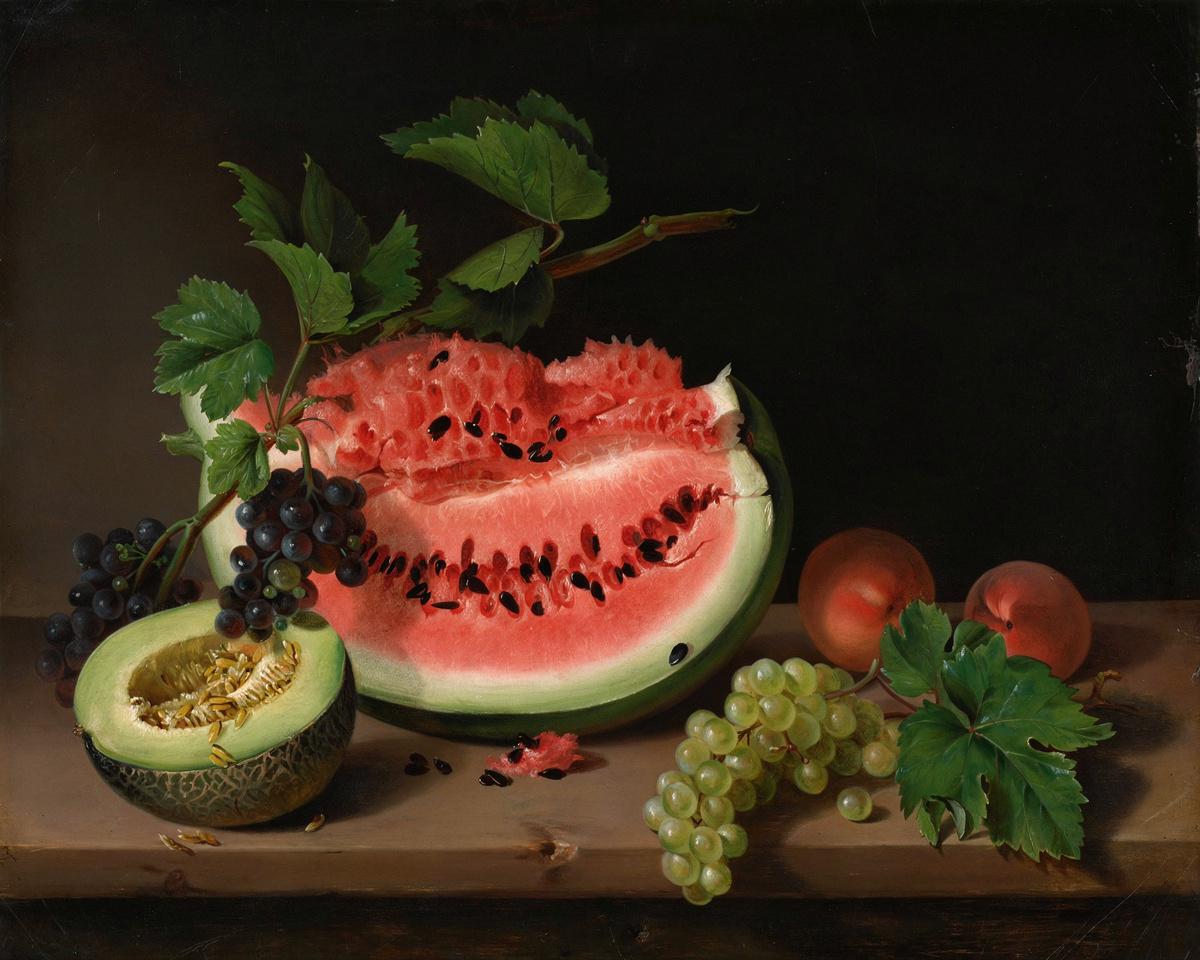 Still Life with Watermelon by Sarah Miriam Peale — archival fine-art print from Fable