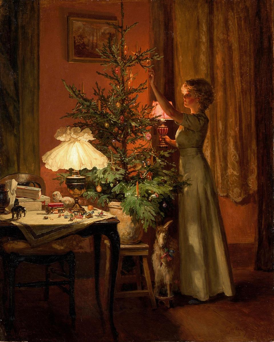 Decorating the Christmas Tree by Marcel Rieder — archival fine-art print from Fable