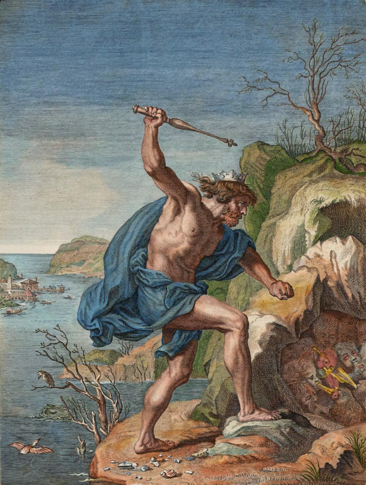 Ceyx and Alcyone by Bernard Picart and other engravers, Le Temple des Muses (1749 edition) — archival fine-art print from Fable