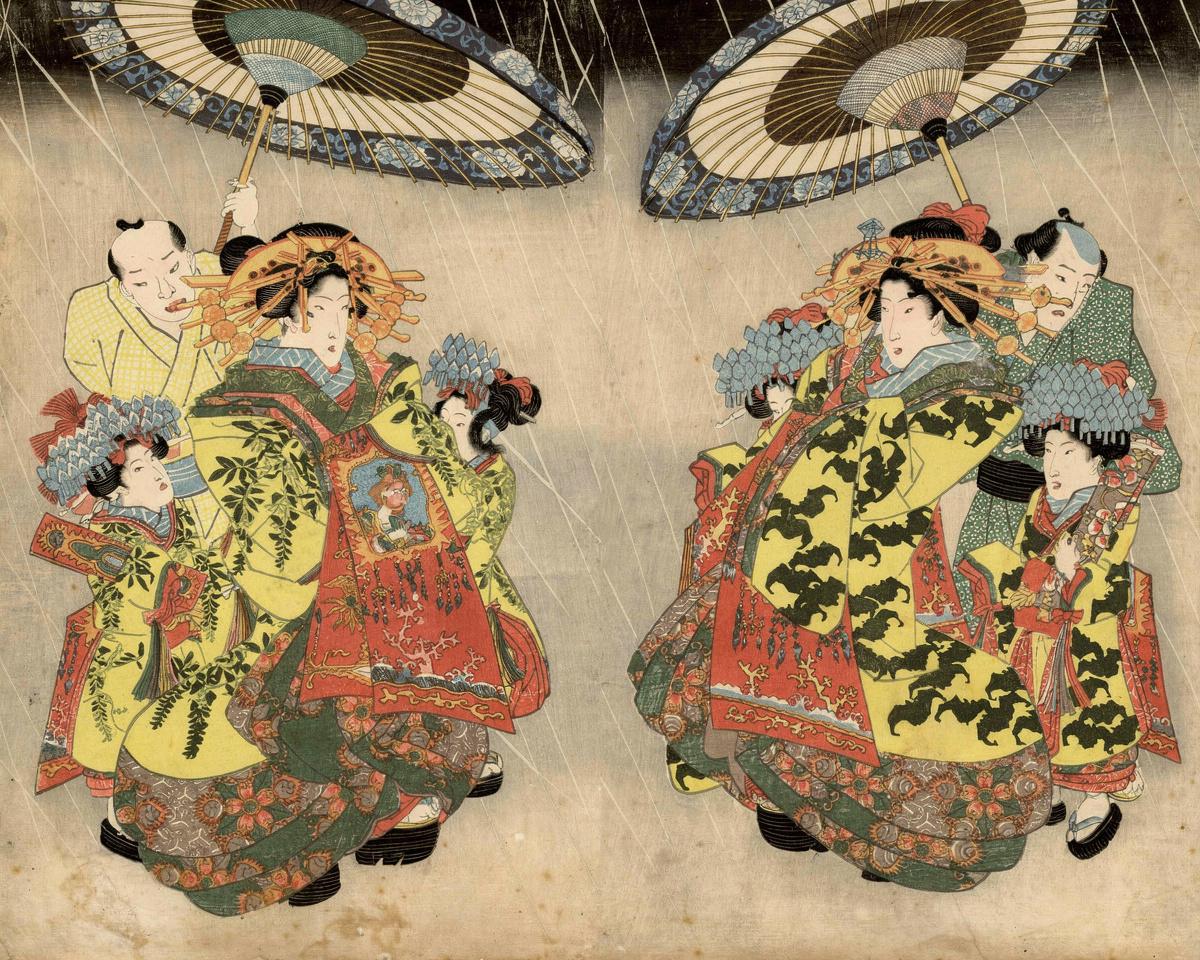 Promenade in the Rain by Utagawa Kunisada — archival fine-art print from Fable