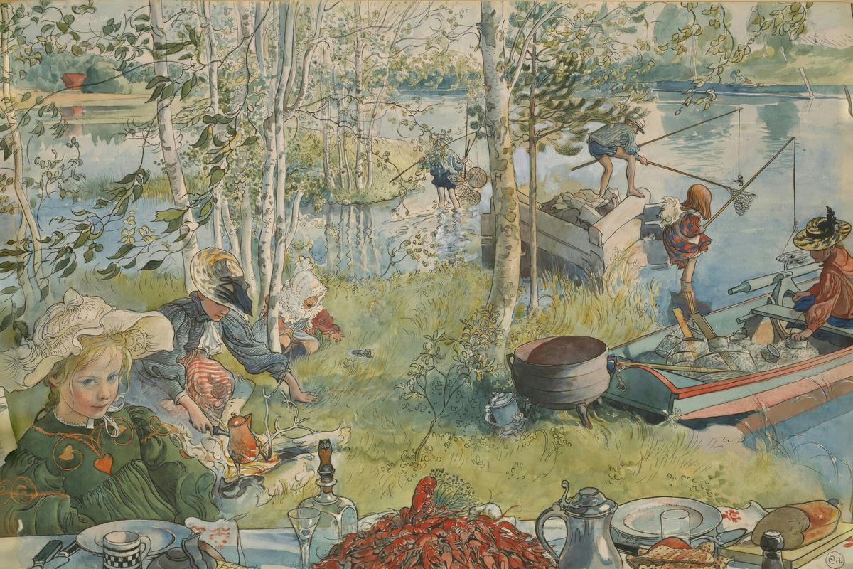 Crayfishing. From A Home by Carl Larsson — archival fine-art print from Fable