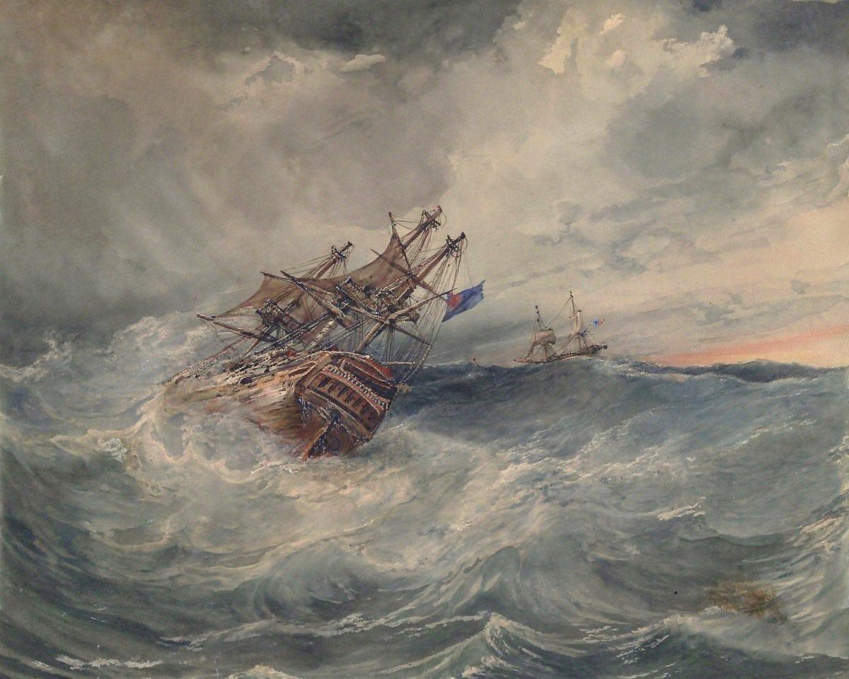 A Storm at Sea by Gudin — archival fine-art print from Fable