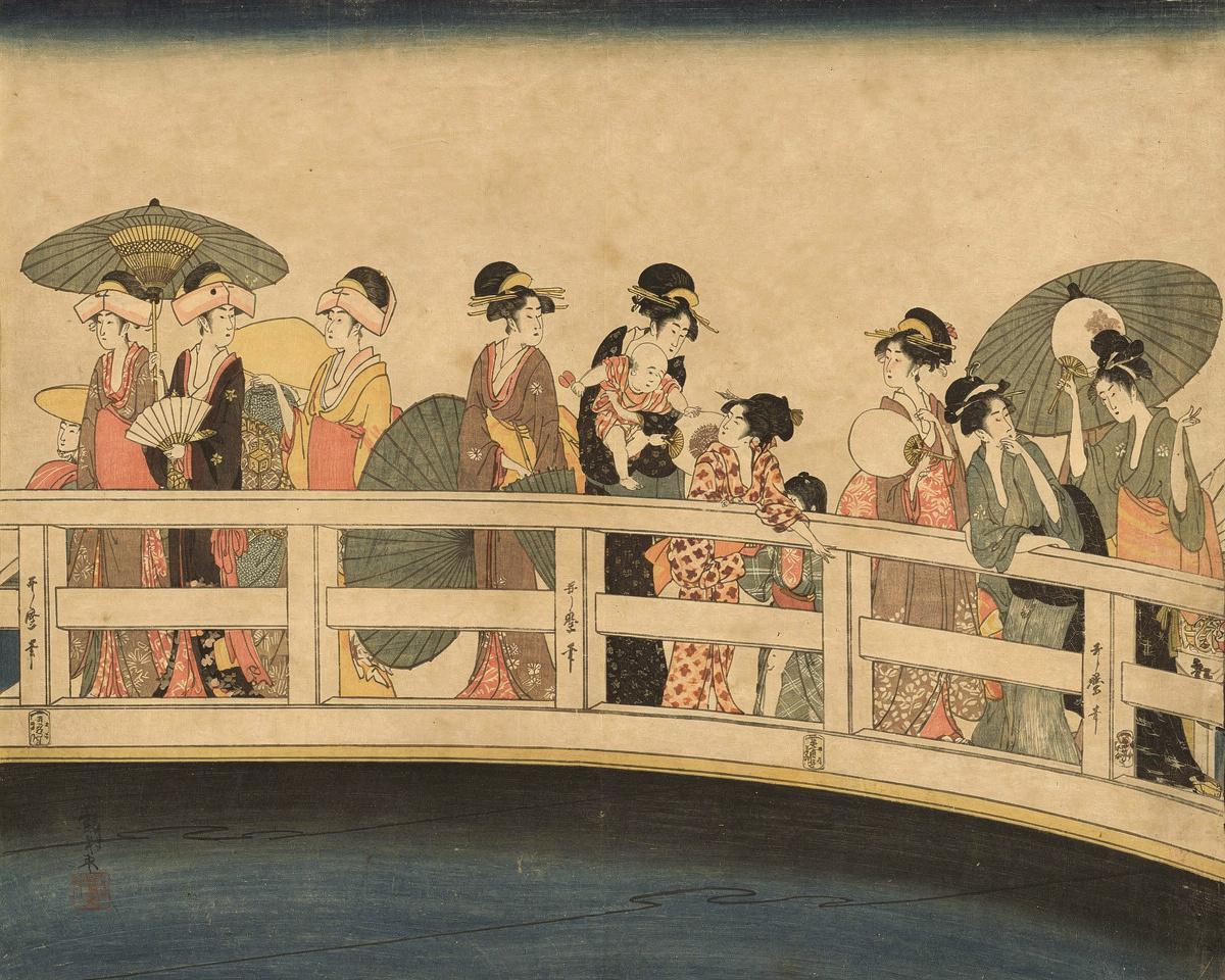 Beneath Ryogoku Bridge by Kitagawa Utamaro 喜多川 歌麿
Japanese, c.1753-1806 — archival fine-art print from Fable
