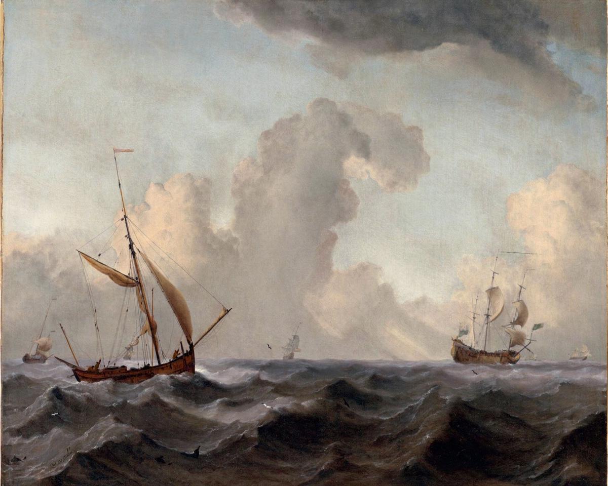 An English Galliot at Sea Running before a Strong Wind by Willem van de Velde II — archival fine-art print from Fable