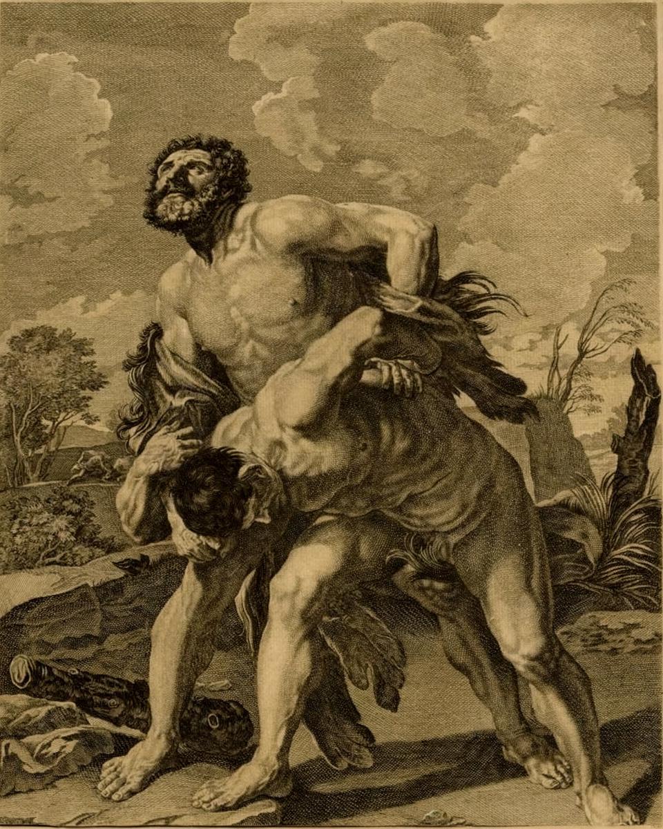 Hercules and Achelous by François Chauveau, Guido Reni — archival fine-art print from Fable
