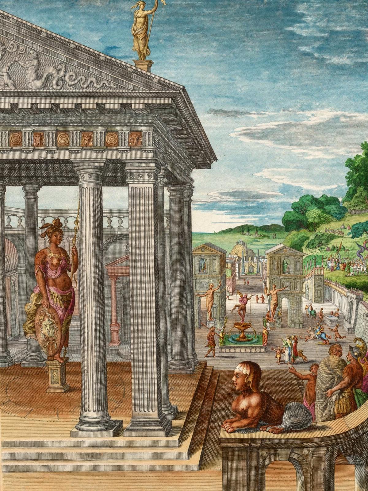 The Palladium by Bernard Picart and other engravers, Le Temple des Muses (1749 edition) — archival fine-art print from Fable