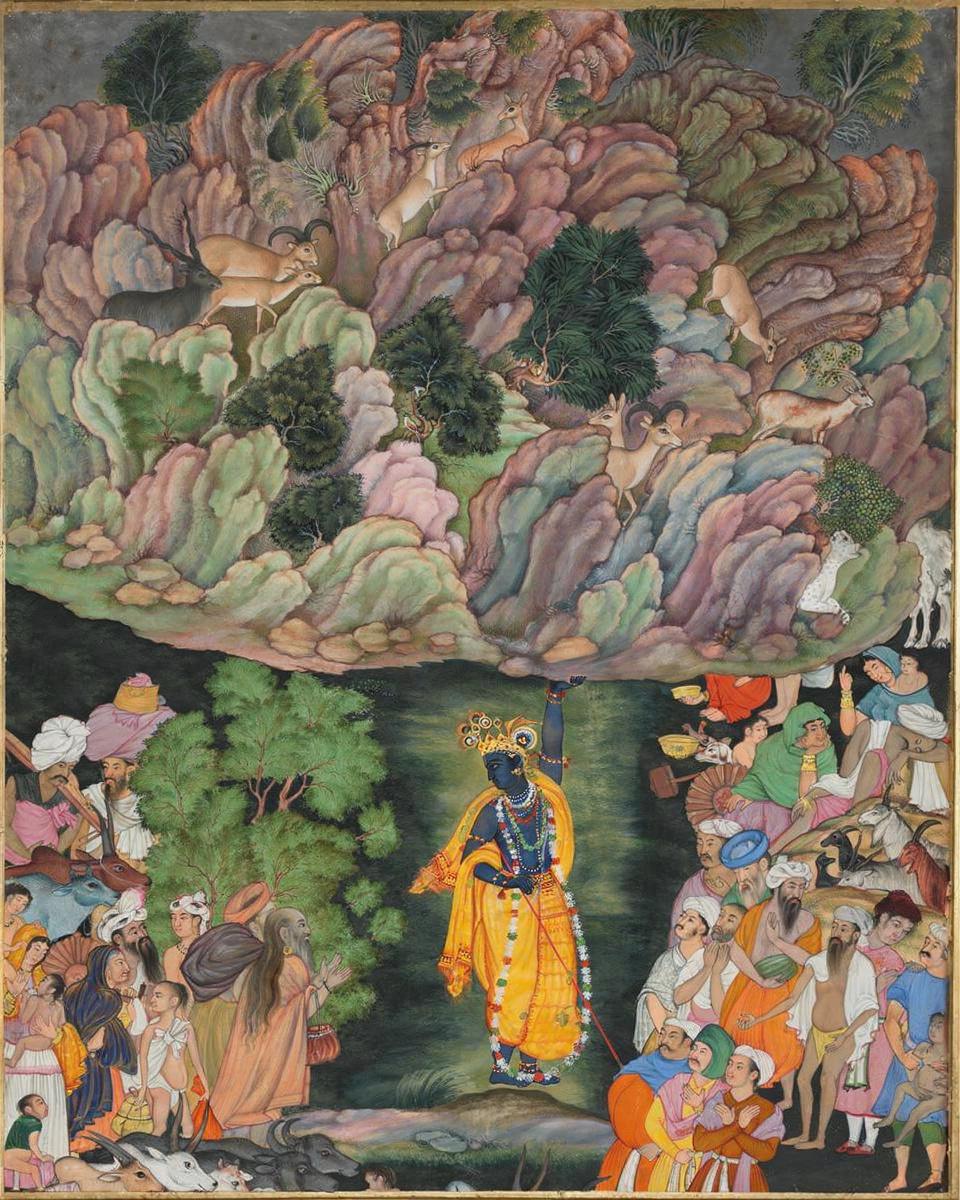 Krishna Lifts the Mountain — archival fine-art print from Fable