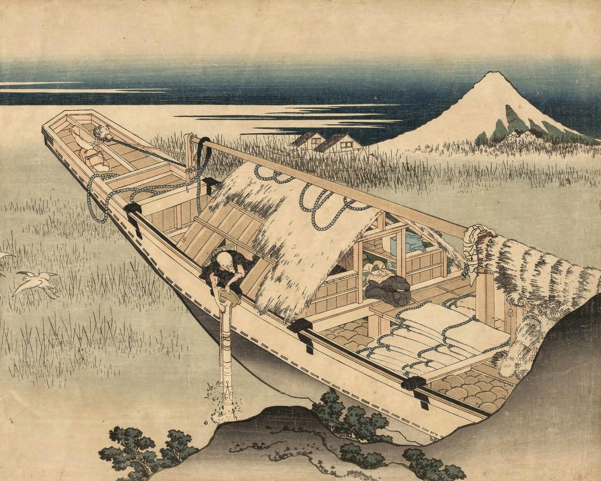 Fuji from Ushibori, Province of Hitachi by Katsushika Hokusai — archival fine-art print from Fable