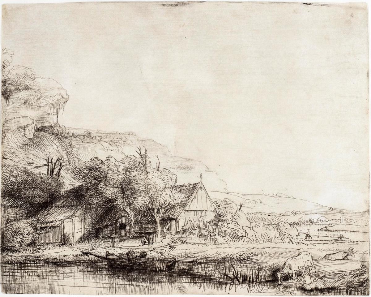 Landscape with a cow by Rembrandt van Rijn — archival fine-art print from Fable