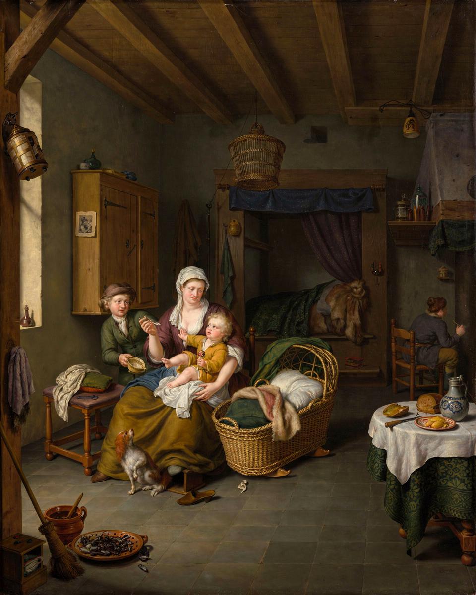A Mother Feeding her Child (The Happy Mother) by Willem van Mieris — archival fine-art print from Fable