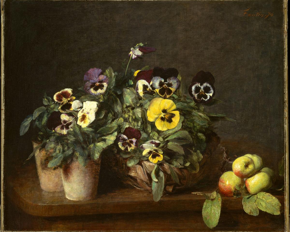 Still Life with Pansies by Henri Fantin-Latour — archival fine-art print from Fable