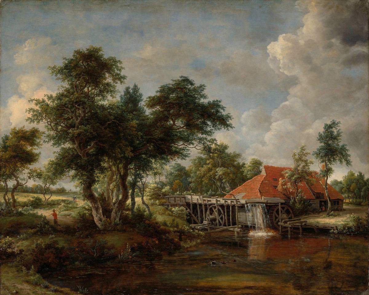 The Watermill with the Great Red Roof by Meindert Hobbema — archival fine-art print from Fable