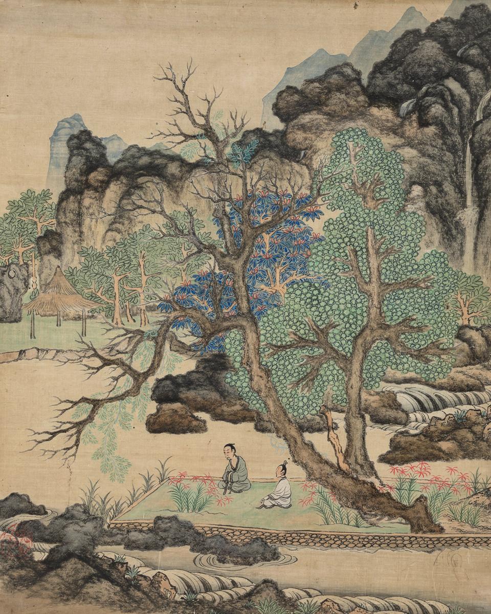 Paintings after Ancient Masters: Scholars in a Garden by Chen Hongshou — archival fine-art print from Fable