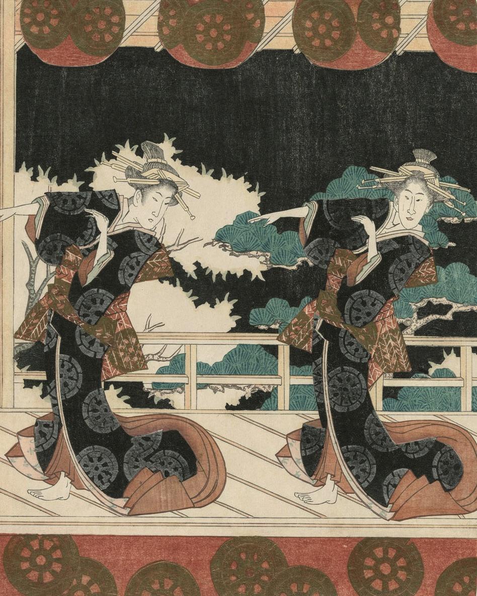 Furuichi Dance at the Hisagataya by Gakutei Harunobu (Japanese, 1786(?)–1868) — archival fine-art print from Fable