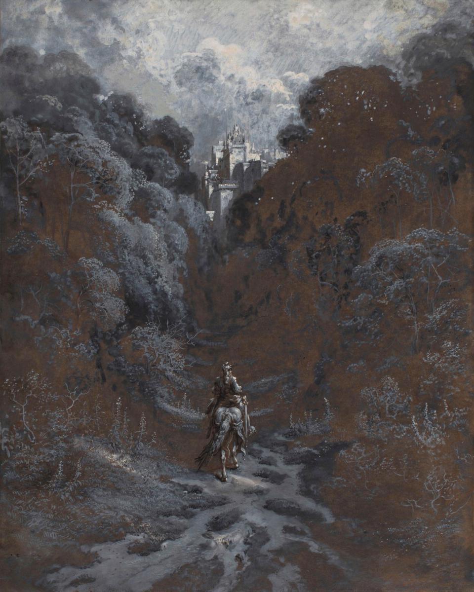 Sir Lancelot Approaching the Castle of Astolat by Gustave Doré
French, 1832-1883 — archival fine-art print from Fable