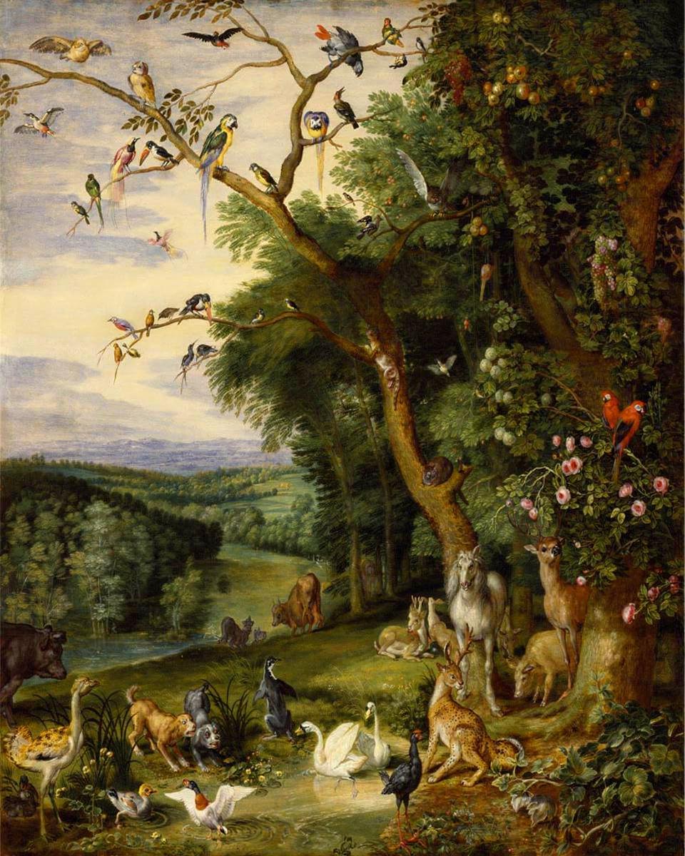 The Temptation in the Garden of Eden by Brueghel, Jan the elder — archival fine-art print from Fable