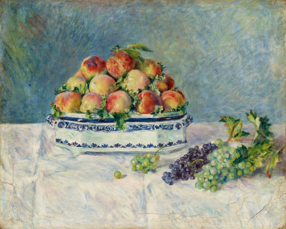 Still Life with Peaches and Grapes by Auguste Renoir — archival fine-art print from Fable