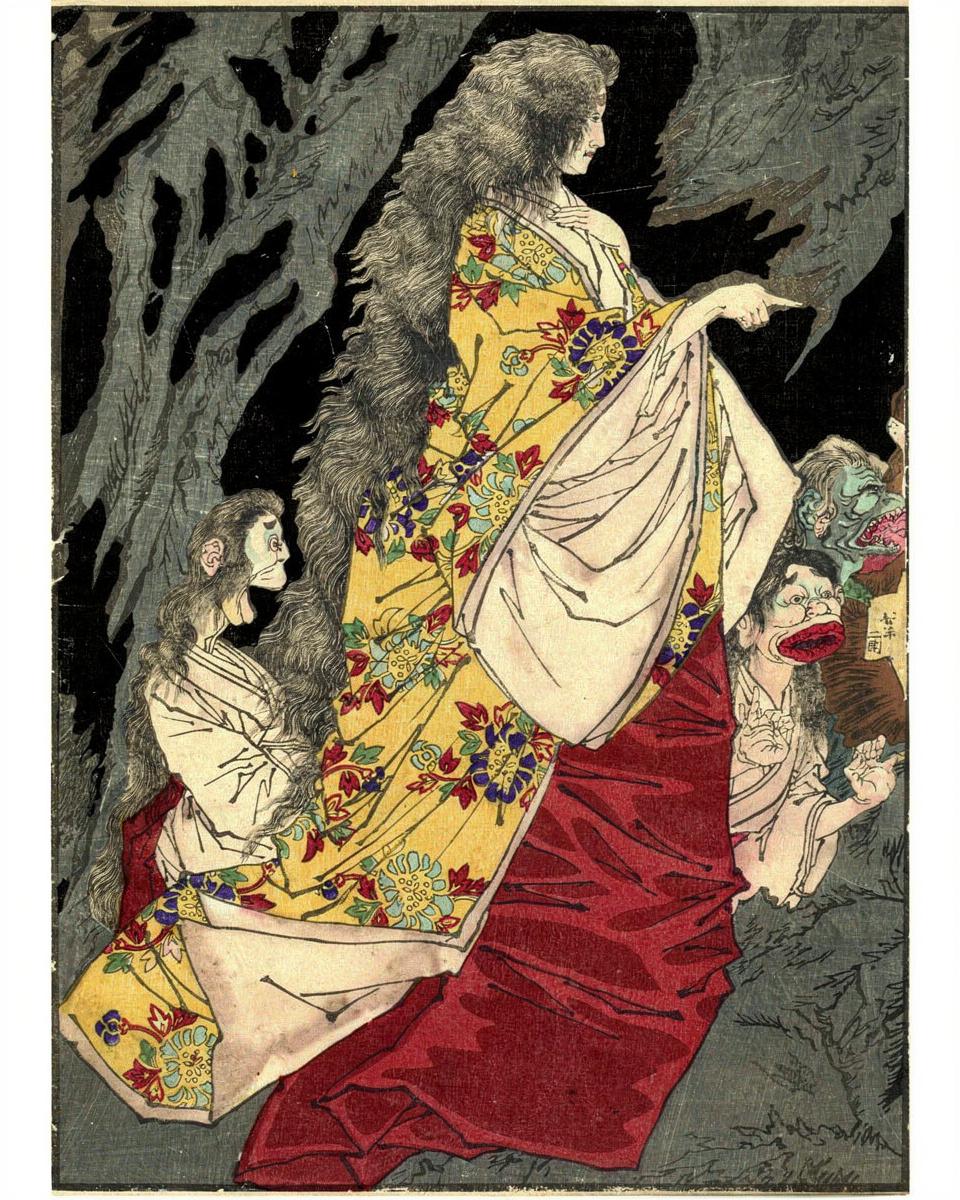 Supernatural Beings at Shirazunoyabu in Yawata by Tsukioka Yoshitoshi
Japanese, 1839-1892 — archival fine-art print from Fable