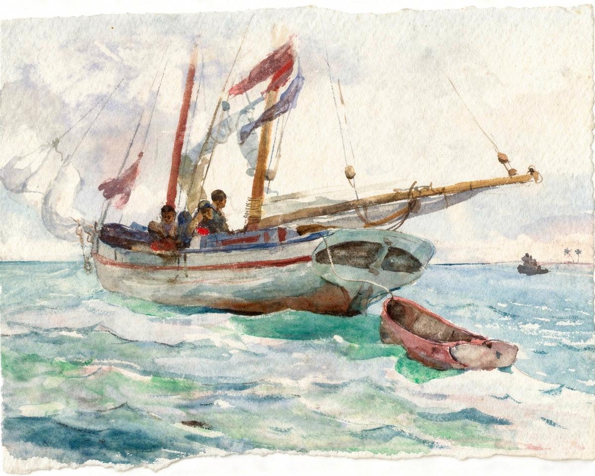 Schooner - Nassau by Winslow Homer
American, 1836-1910 — archival fine-art print from Fable