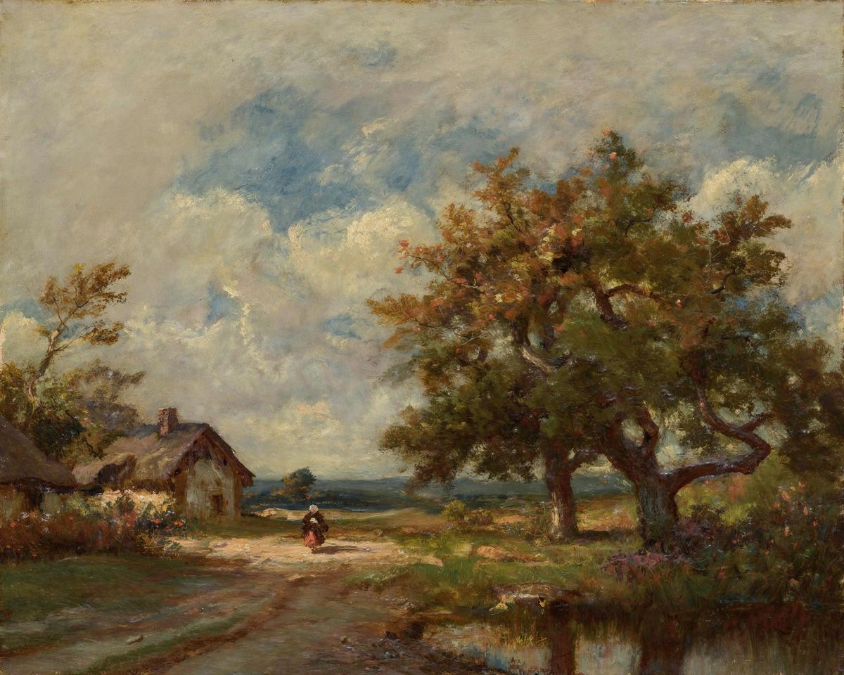 The Cottage by the Roadside, Stormy Sky by Jules Dupré — archival fine-art print from Fable
