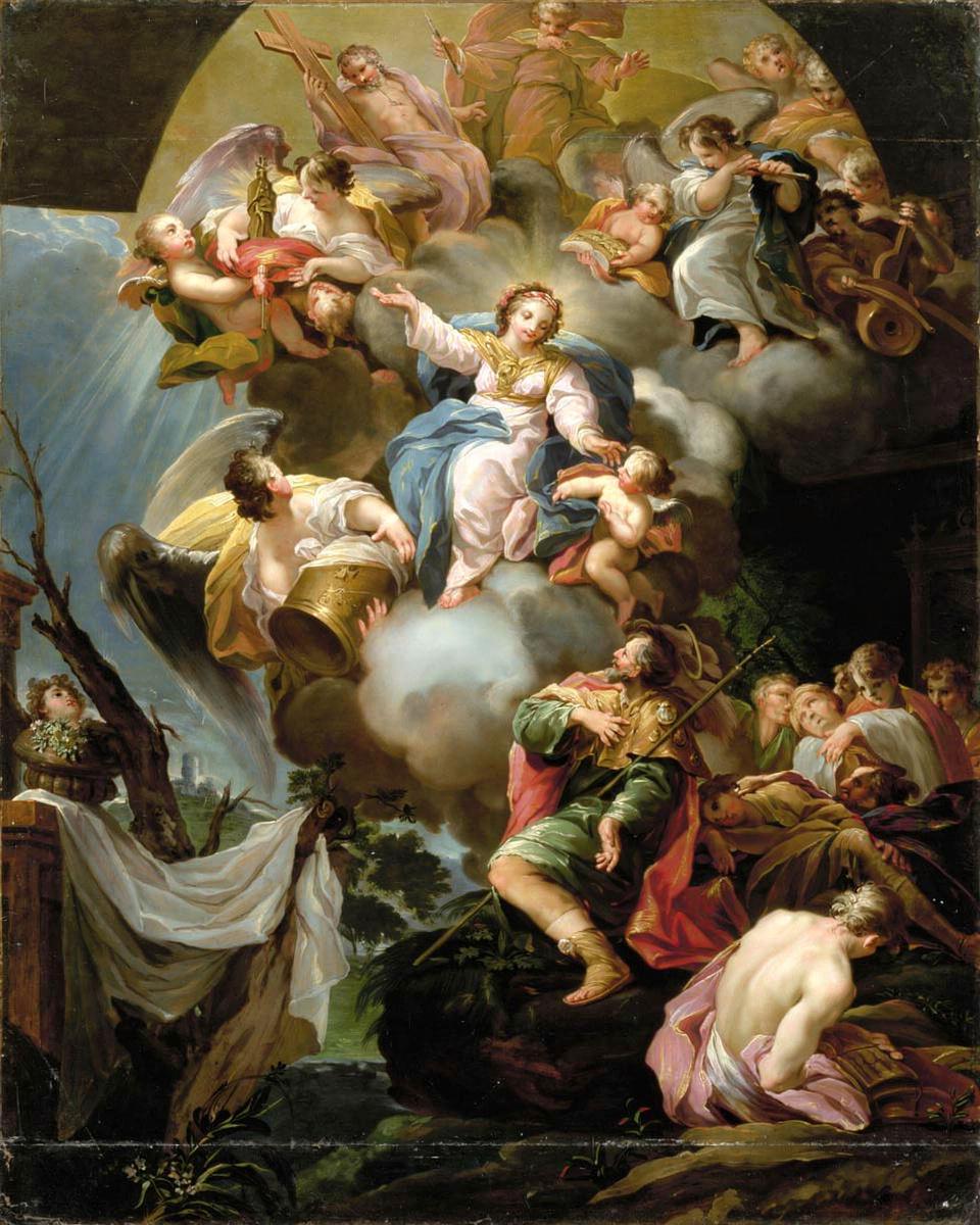 Saint James's Vision of the Virgin of the Pillar by Attributed to Antonio González Velásquez — archival fine-art print from Fable