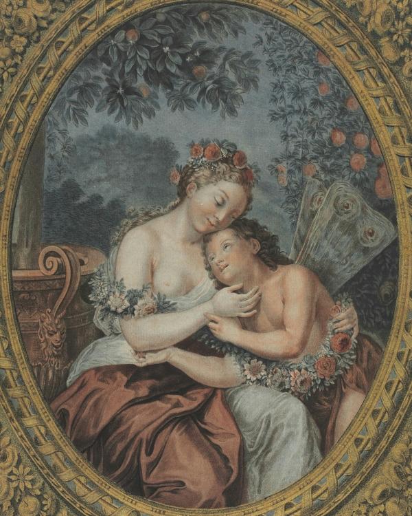 Zephyre and Flore by Jean François Janinet (French, 1752–1814), Antoine Coypel — archival fine-art print from Fable