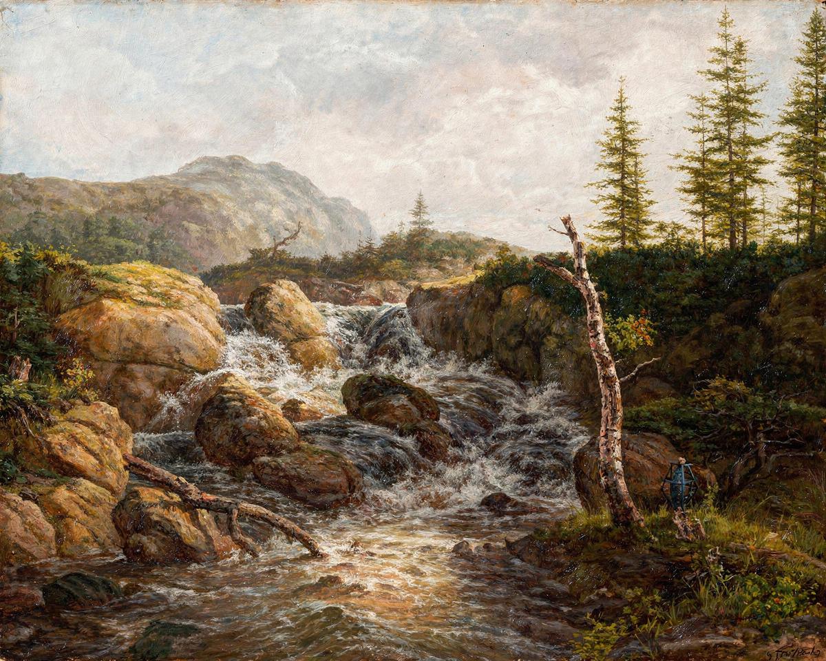 Mountainous Landscape with a Waterfall, Norway — archival fine-art print from Fable