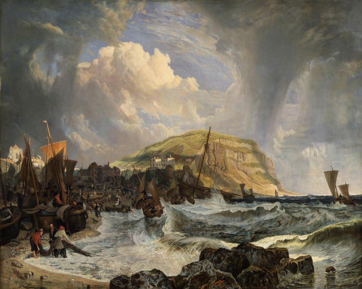 Hastings: Boats Making the Shore in a Breeze by Chalon, John James — archival fine-art print from Fable
