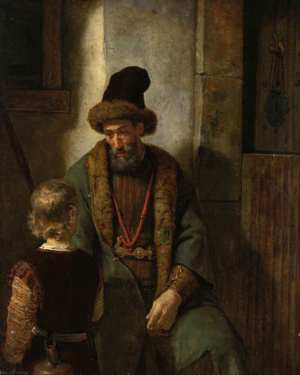 Jacob's Farewell to Benjamin by Follower of Rembrandt van Rijn — archival fine-art print from Fable