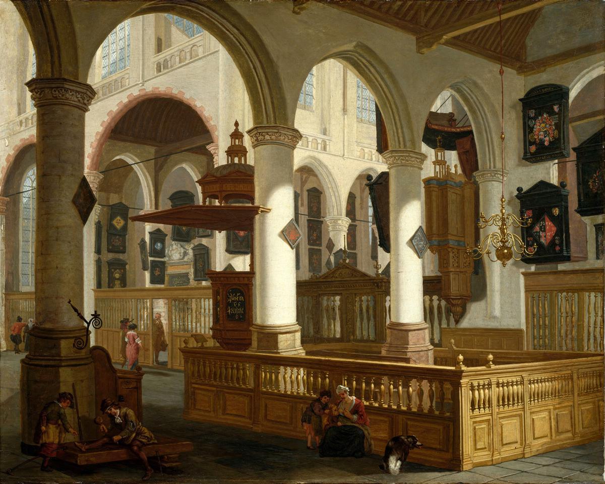 The Oude Kerk, Delft by Cornelis de Man — archival fine-art print from Fable