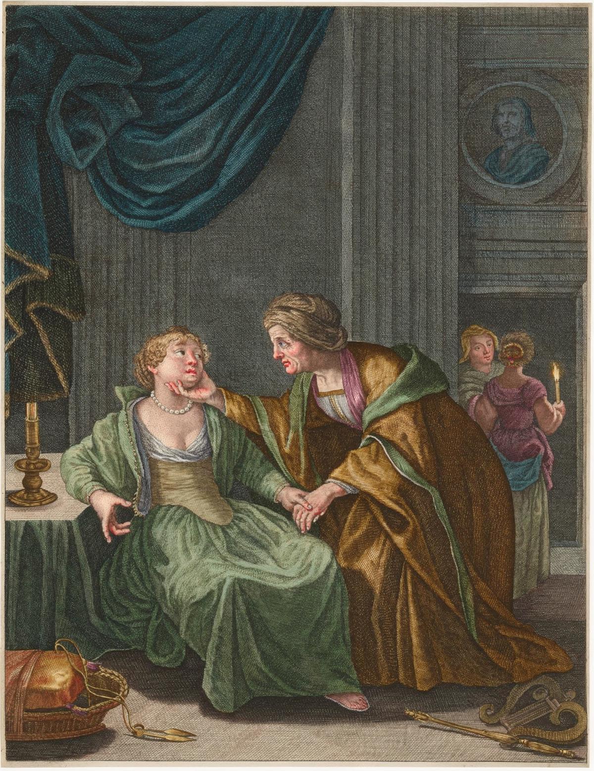 Apollo and Leucothoe by Bernard Picart and other engravers, Le Temple des Muses (1749 edition) — archival fine-art print from Fable