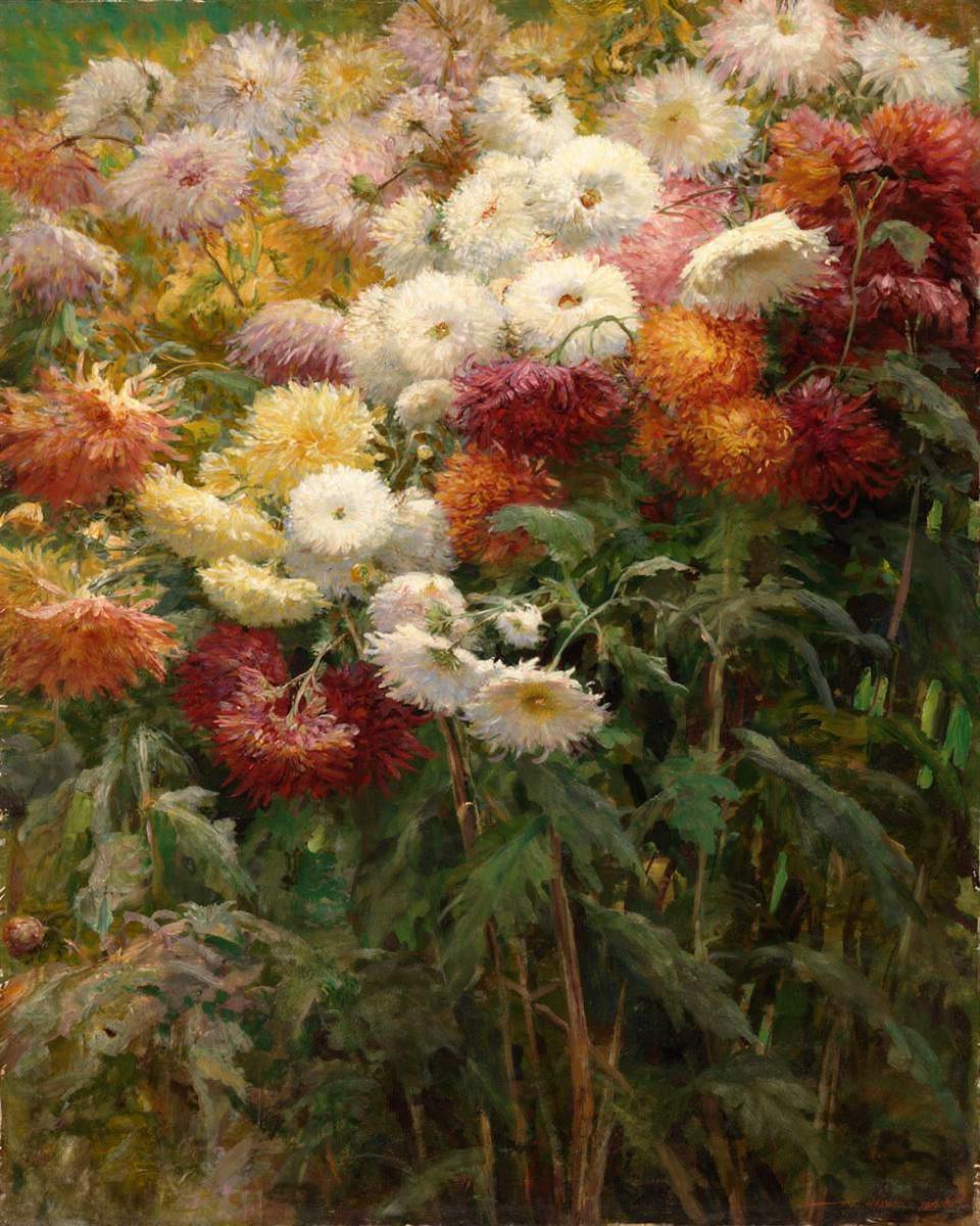 Chrysanthemums in the Garden at Petit-Gennevilliers by Gustave Caillebotte — archival fine-art print from Fable