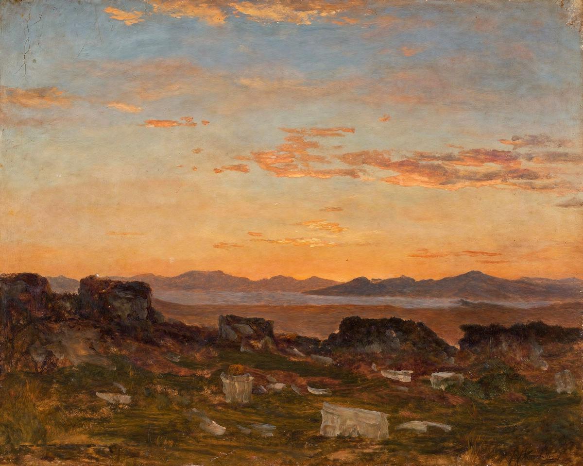 Orange Sky with Scattered Clouds, Greece by Lockwood de Forest
American, 1850-1932 — archival fine-art print from Fable