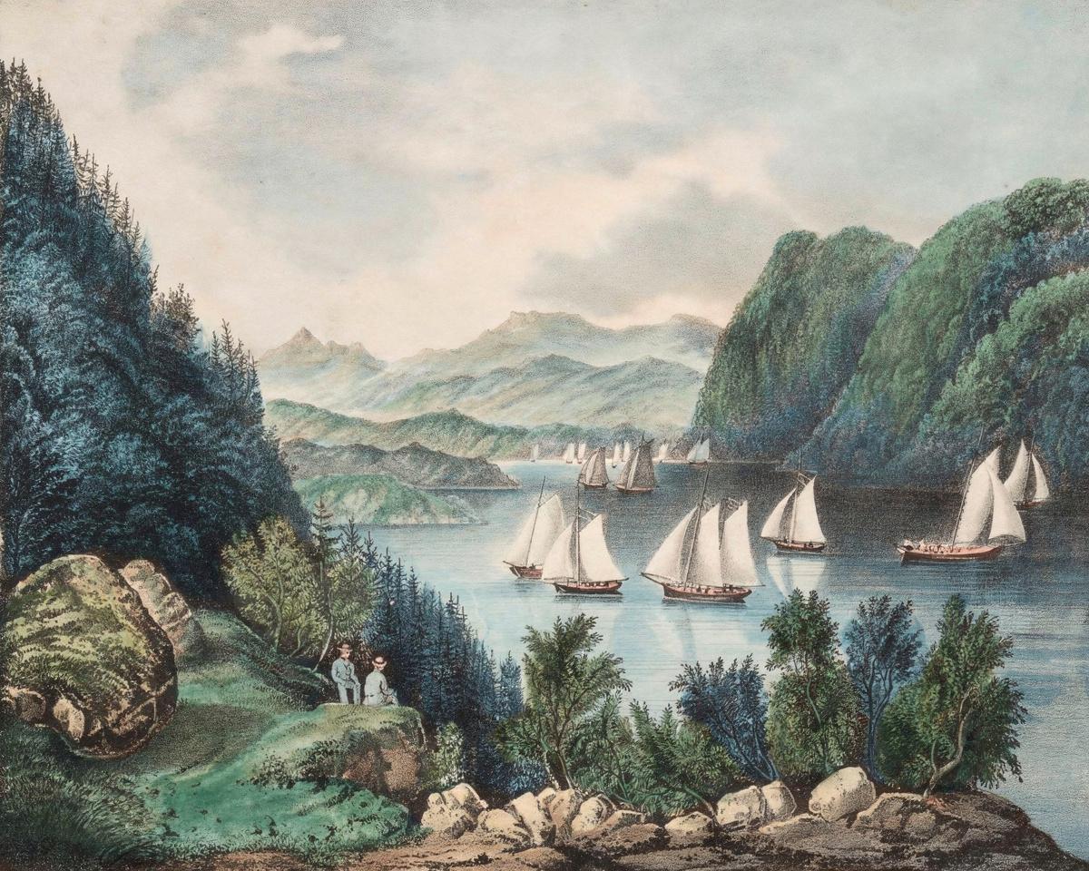 Up the Hudson by James Merritt Ives (American, 1824–1895), Nathaniel Currier — archival fine-art print from Fable