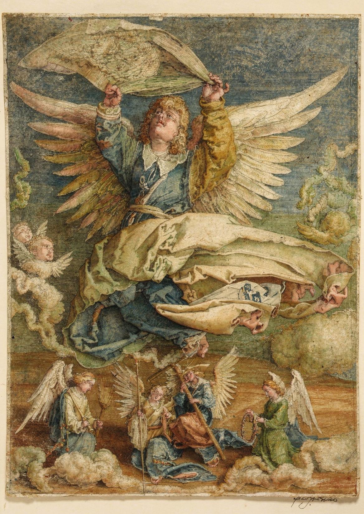 The Sudarium Displayed by an Angel by Artist: Albrecht Dürer — archival fine-art print from Fable