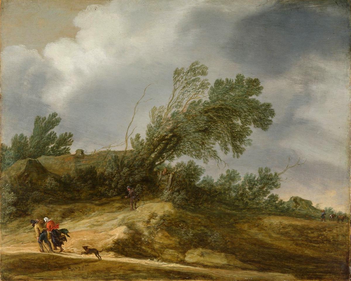 A Dune Landscape with Figures in a Storm by Pieter de Molijn — archival fine-art print from Fable