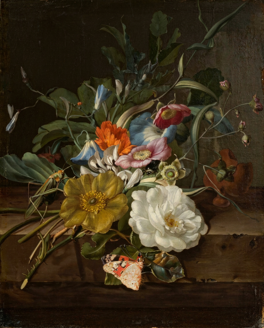 A still-life with a spray of flowers by Ruysch, Rachel — archival fine-art print from Fable