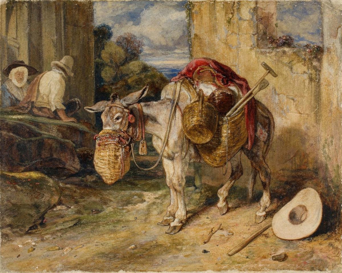 Donkey by Alexandre Gabriel Decamps
French, 1803-1860 — archival fine-art print from Fable