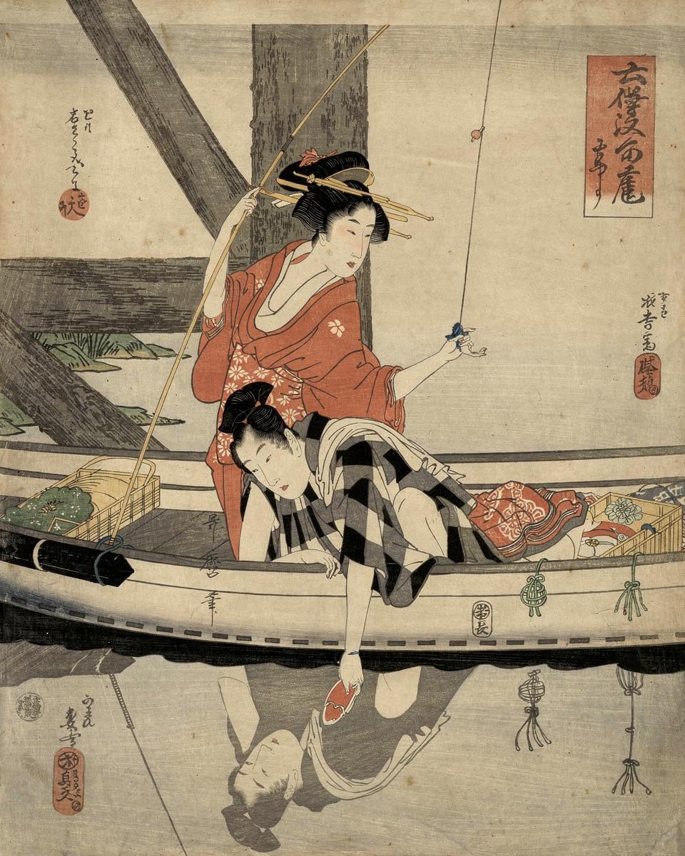 Couple in a Boat by Kitagawa Utamaro — archival fine-art print from Fable