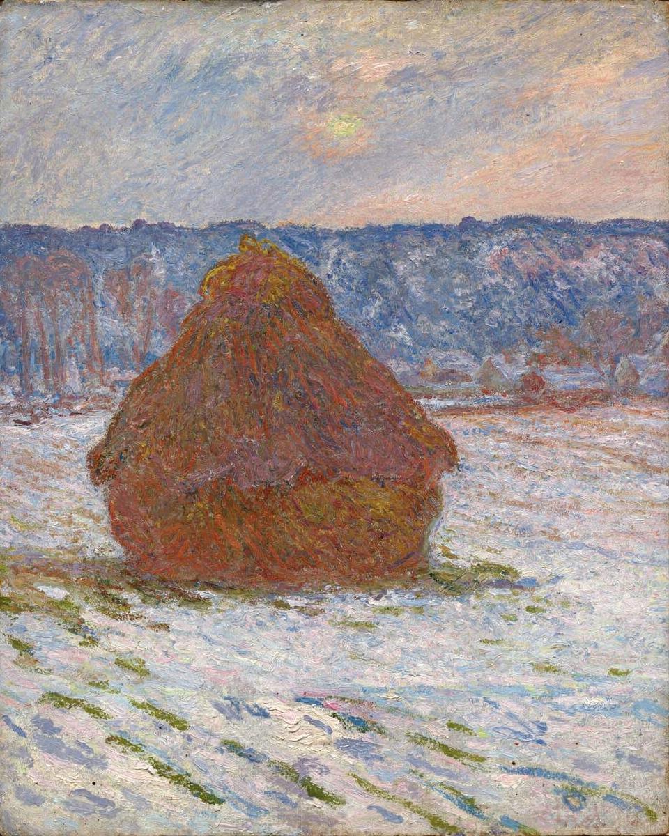 Stack of Wheat (Snow Effect, Overcast Day) by Claude Monet — archival fine-art print from Fable