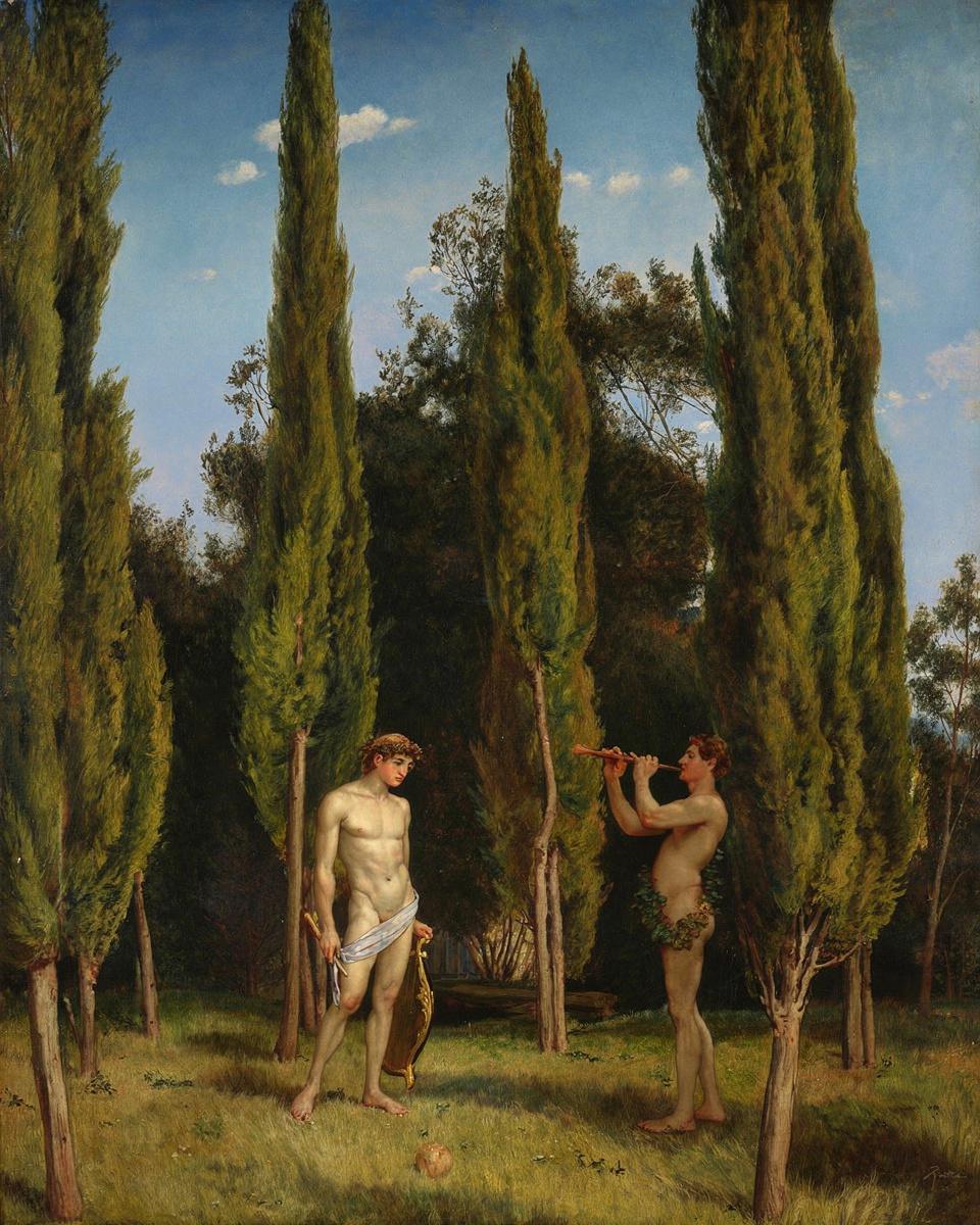 Apollo and Marsyas by Hans Thoma — archival fine-art print from Fable