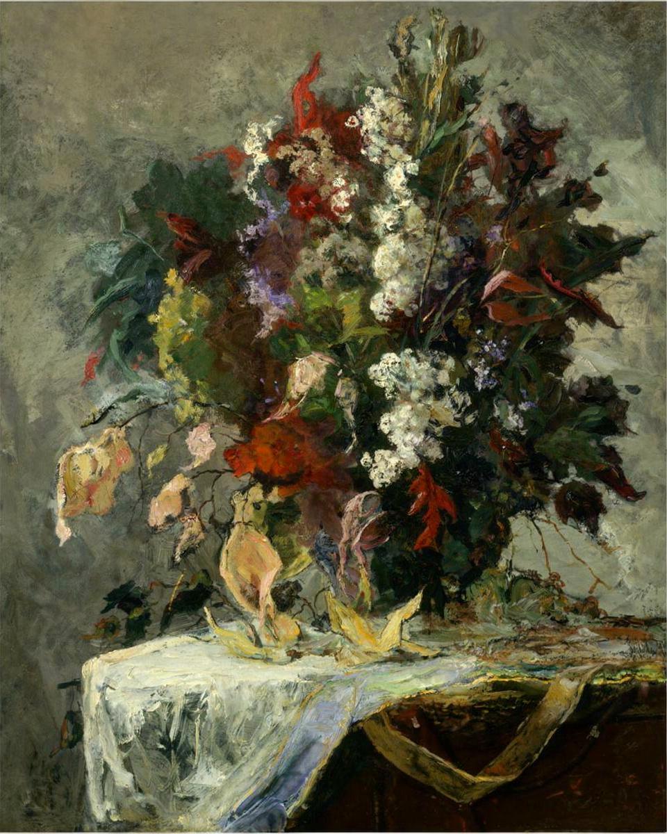 Still Life with Flowers and Bowl by Bannister, Edward Mitchell — archival fine-art print from Fable