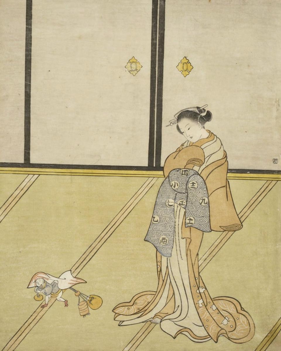 Courtesan with the Demon Queller by Suzuki Harunobu 鈴木春信 — archival fine-art print from Fable