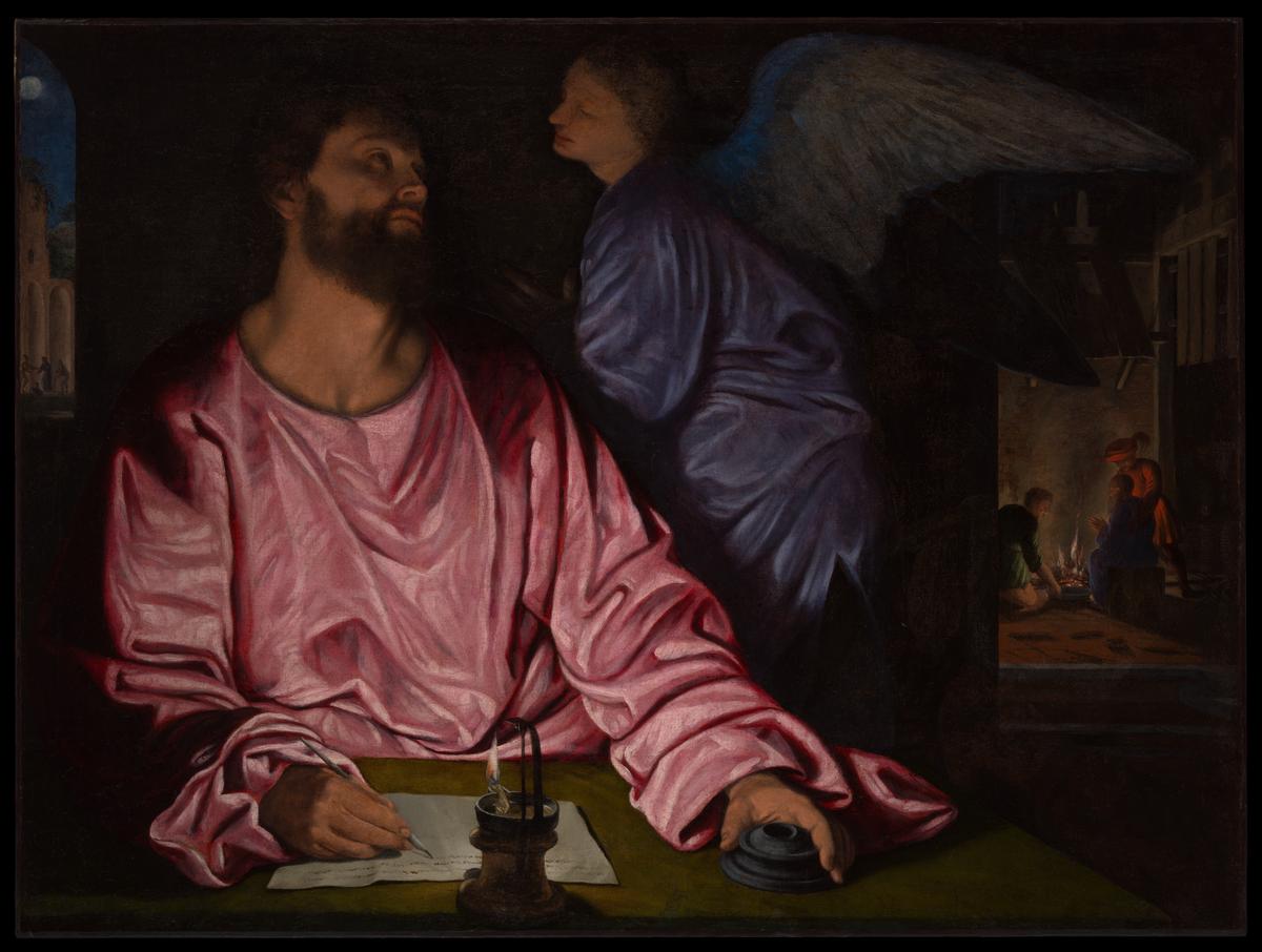 Saint Matthew and the Angel by Giovanni Gerolamo Savoldo — archival fine-art print from Fable