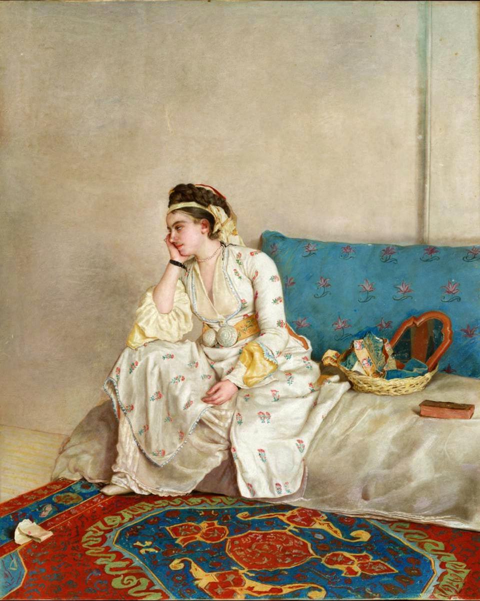 Woman in Turkish Dress, Seated on a Sofa by Jean Etienne Liotard — archival fine-art print from Fable