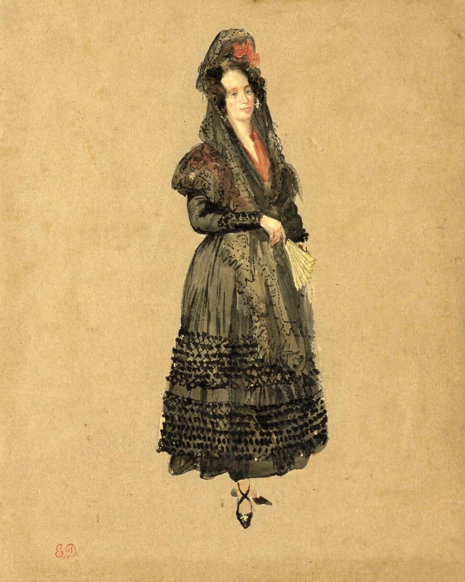 Young Spanish Lady in Costume of Manola by Eugène Delacroix
French, 1798-1863 — archival fine-art print from Fable