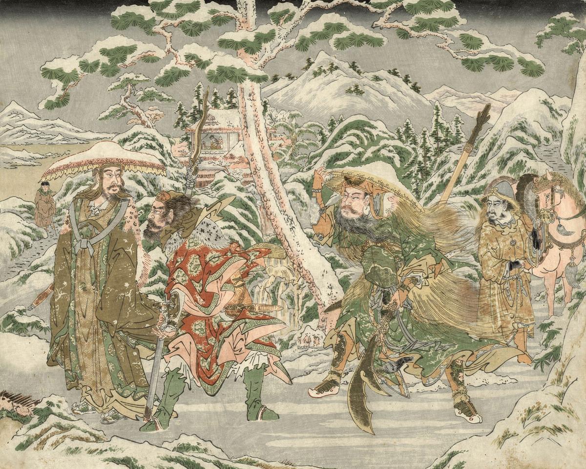 Winter Scene from the Romance of the Three Kingdoms by Kitagawa Utamaro — archival fine-art print from Fable