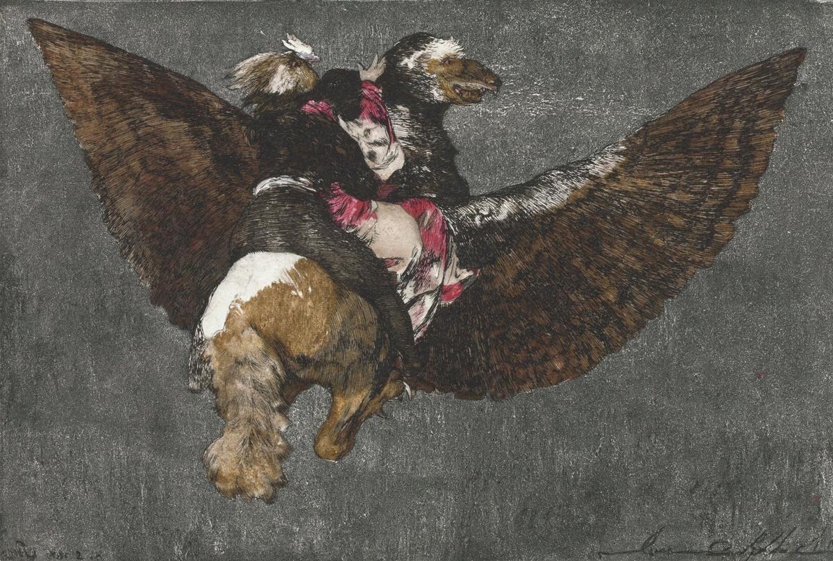 Flying Folly by artist: Francisco de Goya — archival fine-art print from Fable