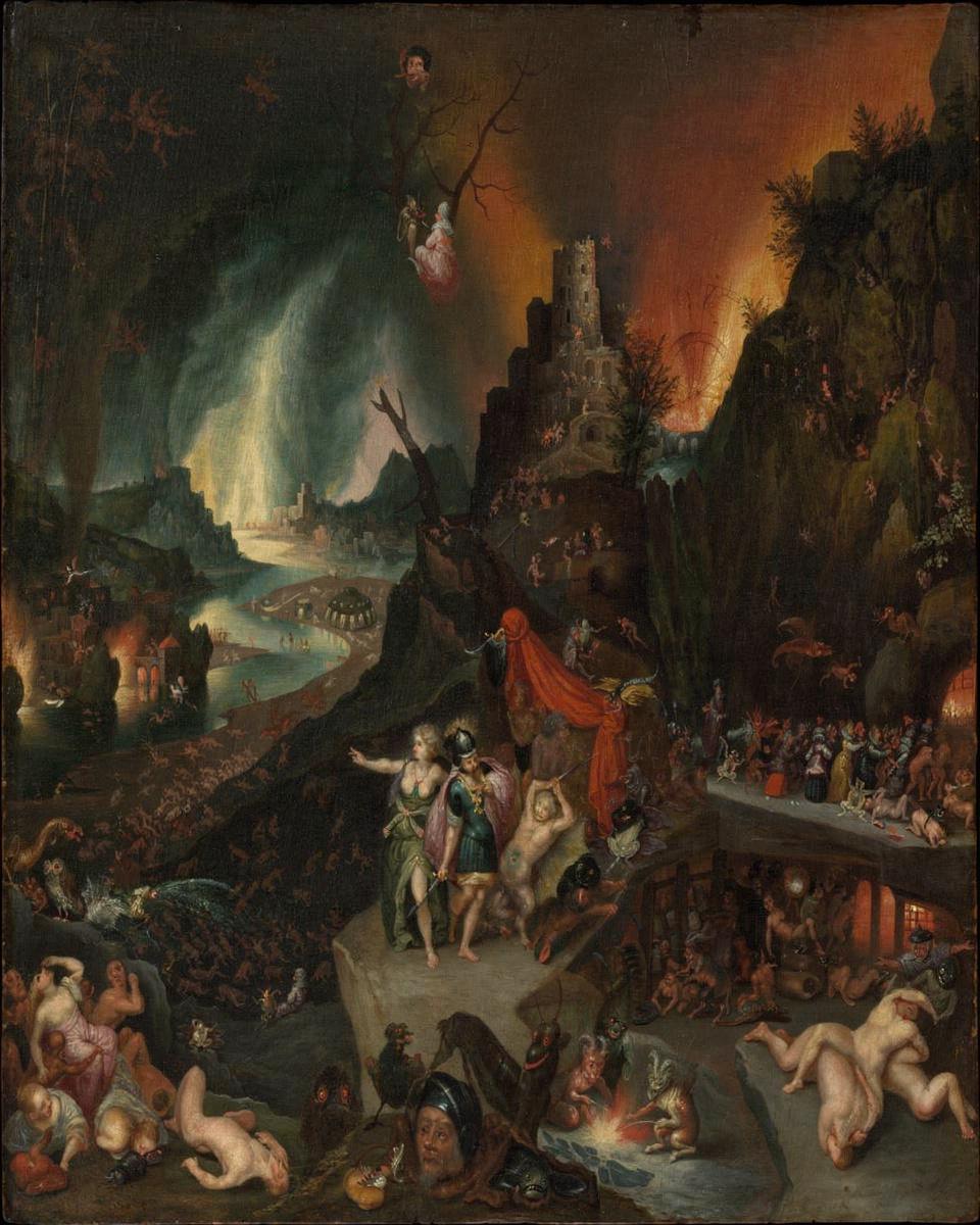 Aeneas and the Sibyl in the Underworld by Jan Brueghel the Younger — archival fine-art print from Fable